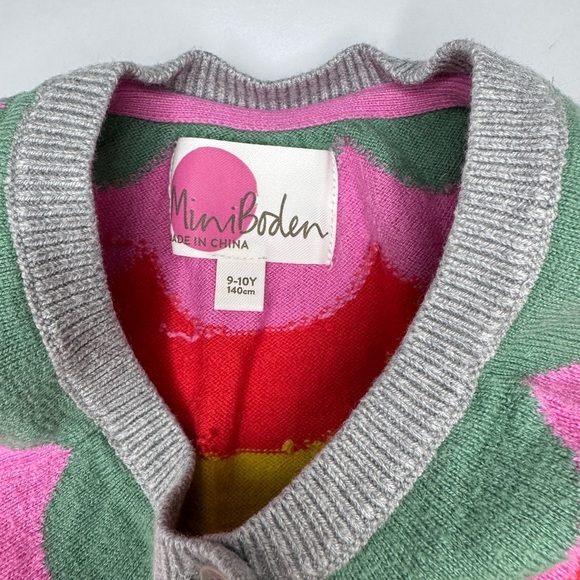 Mini Boden Girls Grey Rainbow Cuff Cardigan Size 9-10Y - Picture 3 of 4